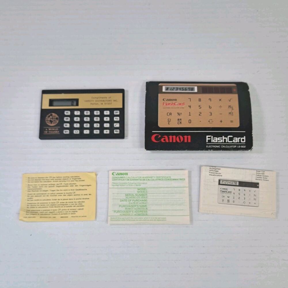Canon LS-902 FlashCard Electronic Calculator Tested Working Portable Desktop